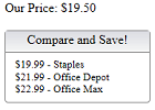 Compare Pricing Web Widget